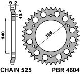 PBR rozeta 4604 42 C45 HUSQVARNA NUDA 900R 12 (řetěz 525) (MADE IN ITALY)